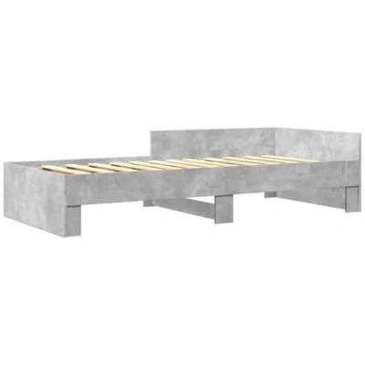 Image de vidaXL Cadre de lit gris béton 90x190 cm bois d&#039;ingénierie