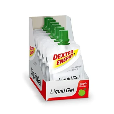 Image de DEXTRO ENERGY LIQUID GEL APPLE Lot de 6 flacons 60 ml glucose concentré à base glucides rapidement disponibles, au goût pomme, alternative aux barres énergétiques, pour les sports