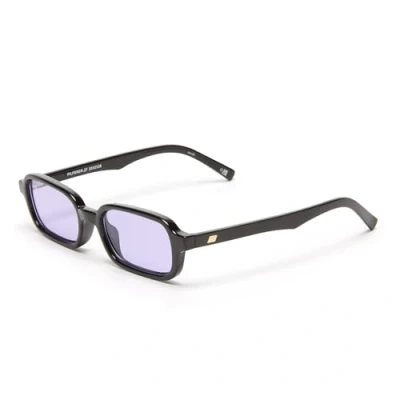 Afbeelding van Le Specs PILFERER TOFFEE TORT dameszonnebril rechthoekig montuur met hoge uv bescherming LSP2352103, Paars/zwarte inkt