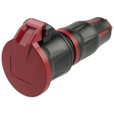 Afbeelding van PC Electric 24732 src Koppeling met randaarde Rubber, PA6 250 V Zwart, Rood IP54