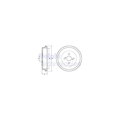 Afbeelding van DELPHI BF560 Remtrommel Zonder ABS sensorring, wiellager, lager 284