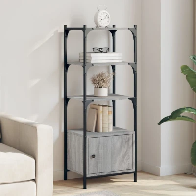 Afbeelding van Boekenkast 3 laags 41x30x109,5 cm bewerkt hout grijs sonoma
