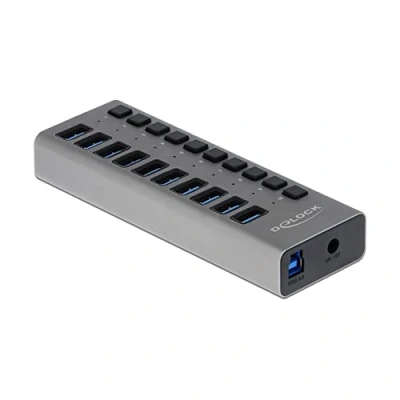 Afbeelding van Delock 63670 USB C (USB 3.2 Gen 2) multiport hub 10 poorten Grijs