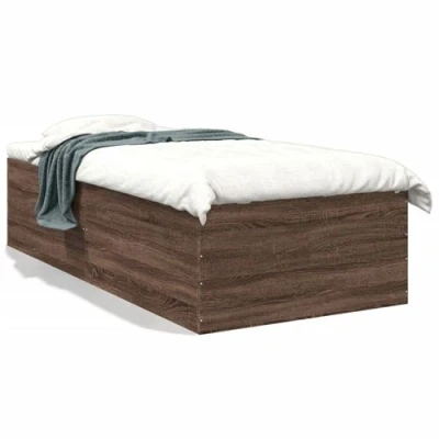 Afbeelding van vidaXL Bedframe bewerkt hout bruin eikenkleur 90x190 cm
