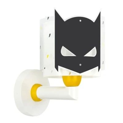 Afbeelding van Wandlamp Dalber Dark Hero met stekker, wit/zwart