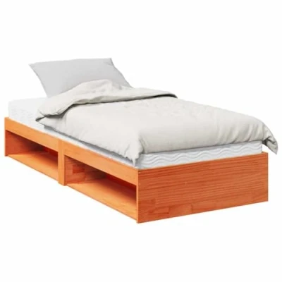 Afbeelding van vidaXL Slaapbank me matras 90x190 cm massief grenenhout wasbruin
