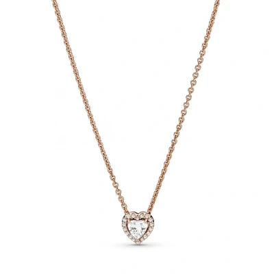 Afbeelding van Pandora Timeless Sparkling Heart Ketting met 14 Karaat Roségouden Plating 388425C01 45 (Lengte: 45.00 cm)
