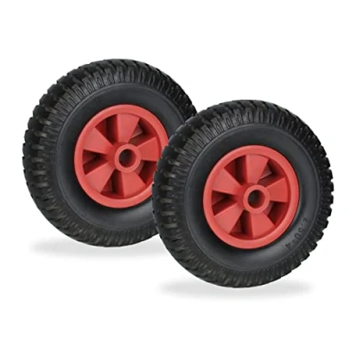 Afbeelding van Relaxdays kruiwagenwiel 2.50 4 set van 2 kruiwagenband reservewiel massief rubber