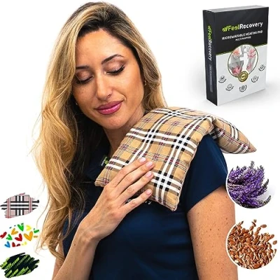 Afbeelding van Pittenzak Warmtekussen Pittenkussen voor Magnetron (35x18 cm) Lijnzaadkussen Warmtezak met Wasbare Hoes, 100% Katoen en Lavendelgeur (Oxford)