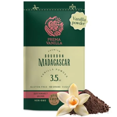 Afbeelding van PREMA VANILLA 100 g premium bourbon vanillepoeder 100% natuurlijk en biologisch gemaakt van Madagaskar vanillestokken Gourmet kwaliteit zuiver intens aroma