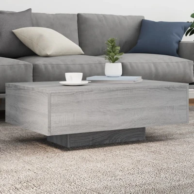 Afbeelding van Salontafel met LED verlichting 85x55x31 cm grijs sonoma eiken