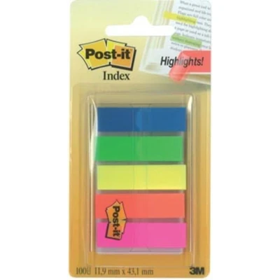 Afbeelding van Post it Index Translucent, Ft 11,9 X 43,2 Mm, Houder Met 20 Tabs In 5 Verschillende Kleuren