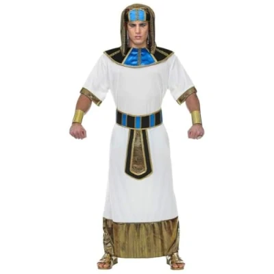 Afbeelding van Widmann Egypte Kostuum Heerser Van De Nijl Farao Thoetmoses Man Wit / Beige Medium Large Carnavalskleding Verkleedkleding
