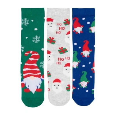 Afbeelding van United Labels Set van 3 paar kerstmansokken voor jongens en meisjes, wintersokken kinderen, blauw/groen/grijs