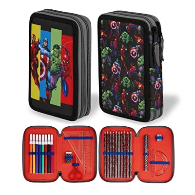 Afbeelding van Marvel Avengers Super Hero schooletui voor jongens, gevuld met schoolbenodigdheden, cadeau idee de eerste schooldag