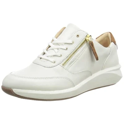 Afbeelding van Clarks Sneakers laag, Dames, Maat: 37, Weiß Leer