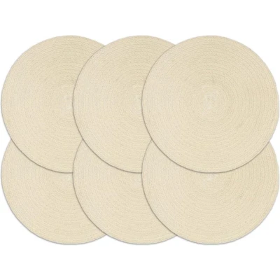 Afbeelding van Placemats 6 st rond 38 cm katoen natuurlijk