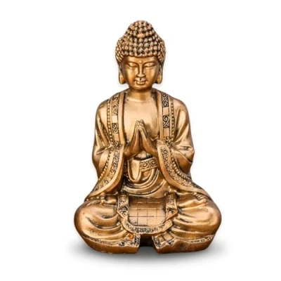 Afbeelding van Zen Light Boeddha, meditatie, goud, decoratie, hars, Eén maat