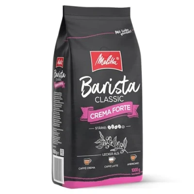 Image de Melitta Barista Classic Crema Forte, Café en Grains Entiers 1 Kg, Non Moulu, Pour Machines à Entièrement Automatiques, Torréfaction Intensité 4