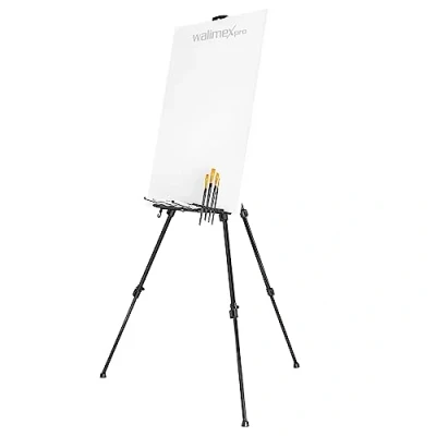 Image de Walimex Pro chevalet XL 60 180 cm, aluminium I Idéal comme d&#039;atelier, de table et pour toiles jusqu&#039;à 140 x 4 6 kg étagère support