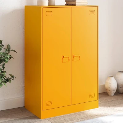 Afbeelding van Dressoir 67x39x107 cm staal mosterdgeel