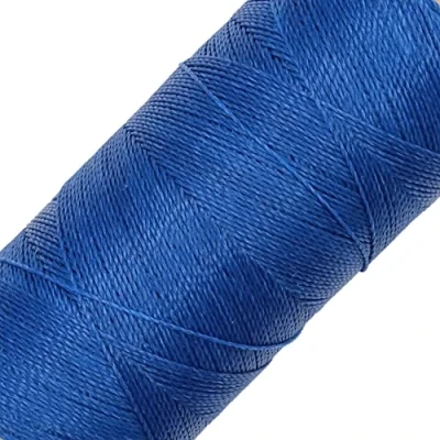Afbeelding van LINHASITA Spoel gewaxt garen, 100 g/360 m, dikte 0,5 mm, macramé polyestergaren, 30 kleuren, blauw