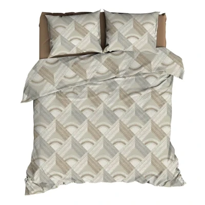 Afbeelding van Romanette Pantheon Dekbedovertrek Tweepersoons 200x200/220 cm Beige/Grijs