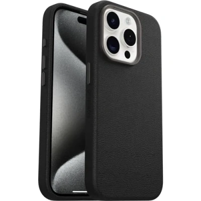 Afbeelding van OtterBox iPhone 15 Pro Symmetry cactus leren hoesje (zwart)