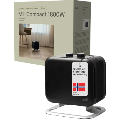Afbeelding van Mill CUS1800MECBA design ventilatiekachel tot 30m2 zwart