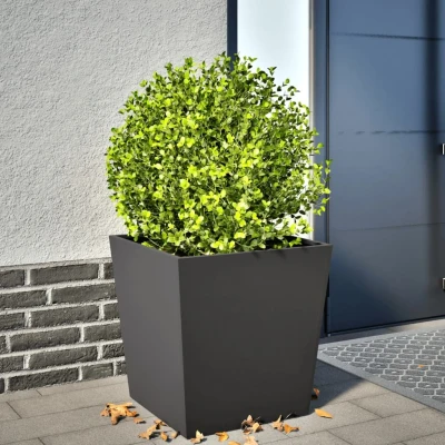 Afbeelding van vidaXL Plantenbak 50x50x50 cm staal zwart