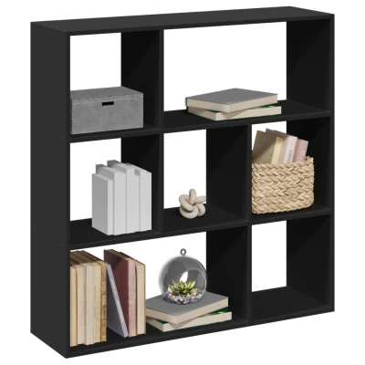 Afbeelding van Kamerscherm / boekenkast 102x29x103,5 cm bewerkt hout zwart