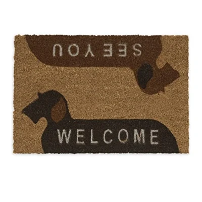 Afbeelding van Relaxdays Deurmat kokos voetmat kokosmat antislip 60x40 welcome see you