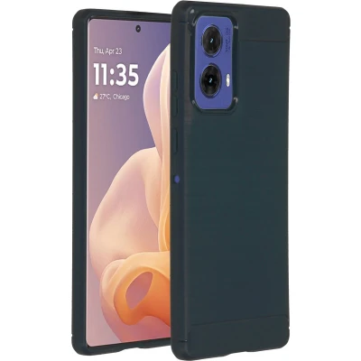 Afbeelding van imoshion Hoesje Geschikt voor Motorola Moto G85 Siliconen Brushed Backcover Donkerblauw