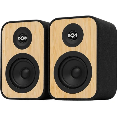 Afbeelding van House of Marley Uplift bluetooth Boekenplank speakers Hifi Stereo Set Home Audio Gemaakt van Duurzame Materialen 16 Watt Zwart