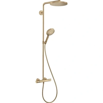 Afbeelding van Hansgrohe Raindance 240 PowderRain 1jet showerpipe: m. Ecostat Comfort douchekraan thermostatisch Raind. Select S 120 3jet handd. en hoofdd.