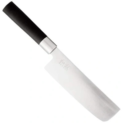 Afbeelding van KAI Wasabi Black Nakiri lemmetlengte 16,5 cm, gepolijst 6A/1K6 roestvrij staal 58 (±1) HRC, zwart polypropyleen handvat, Made in Japan