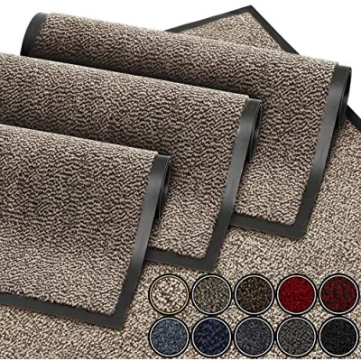 Afbeelding van GadHome deurmat Beige grijs 40x60 cm entree waterdicht wasbaar slijtvast vuilvanger Antislip voor voordeur, gang, entree, keuken, slaapkamer