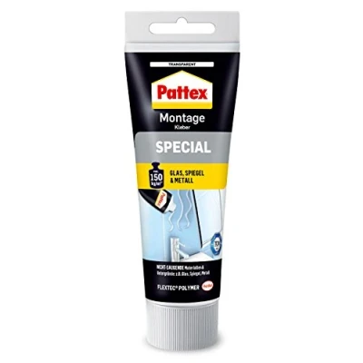 Afbeelding van Pattex speciale montagelijm, tube van 80 g, transparante lijm voor glas, spiegels en andere gladde oppervlakken binnen buiten