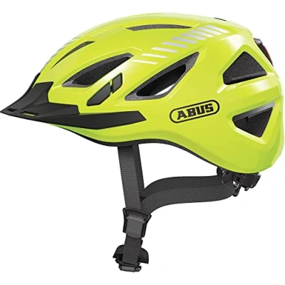 Afbeelding van Abus Urban I 3.0 Fietshelm LED achterlicht en insectenbescherming Signal Yellow M (52 58 cm)