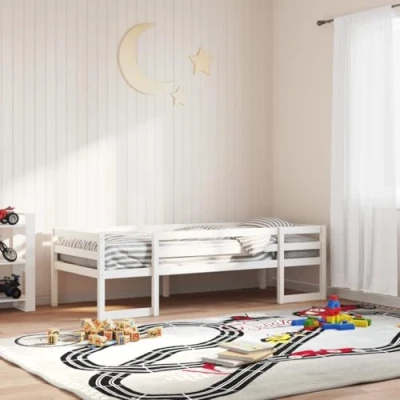 Afbeelding van Kinderbedframe massief grenenhout wit 80x200 cm
