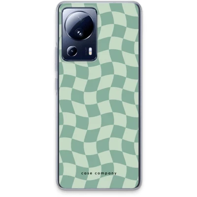 Afbeelding van Case Company® hoesje geschikt voor Xiaomi 13 Lite Grid Groen Soft Cover Telefoonhoesje Bescherming aan alle Kanten en Schermrand