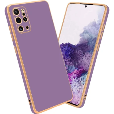 Afbeelding van Cadorabo Hoesje geschikt voor Samsung Galaxy S20 PLUS in Glossy Paars Goud Beschermhoes Case Cover van flexibel TPU silicone en met camerabescherming