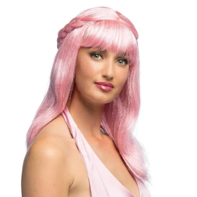 Afbeelding van Boland Pruik Pink Sweety Roze Steil Lang Vrouwen