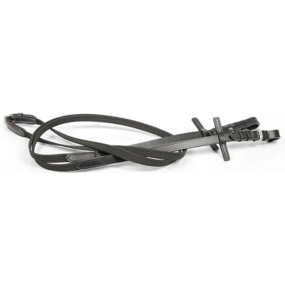 Afbeelding van Harry&#039;s Horse Teugels Supergrip Extra Smal Zwart Pony