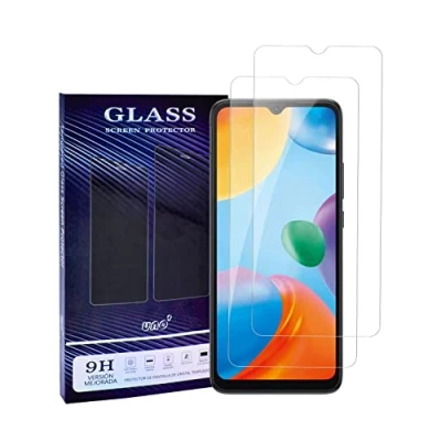 Afbeelding van UNO&#039; 2 stuks displaybeschermfolie van gehard glas, 9H, krasbestendig, compatibel met Xiaomi Redmi 10C en Xiaoimi Poco C40 (transparant, 2)