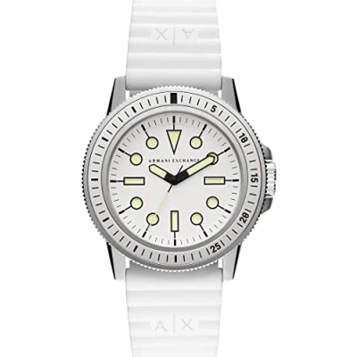 Afbeelding van Armani Exchange Herenhorloge, kwartsuurwerk en 42 mm kast met roestvrijstalen armband, leer of siliconen band, Wit., AX1850