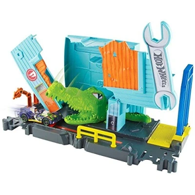 Afbeelding van Hot Wheels City Krokodilaanval in de werkplaats speelset