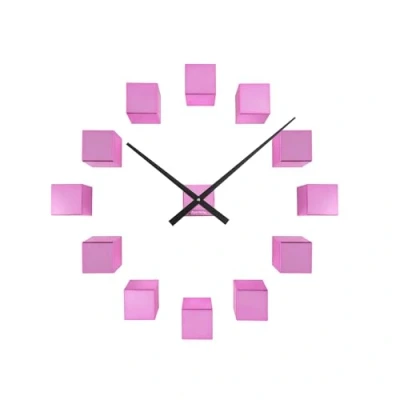 Afbeelding van Karlsson Wandklok Diy Cubic Metallic Roze 40x5.5x40cm Scandinavisch