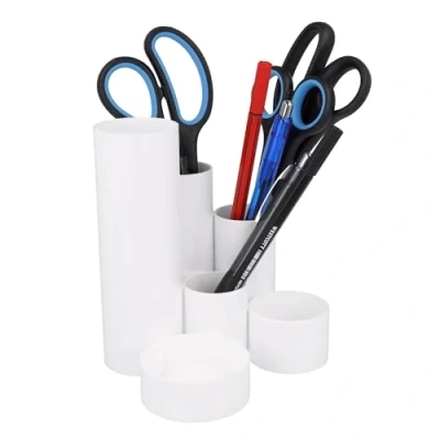 Afbeelding van Westcott pennenbak wit 6 vaks 12x13.5x15cm AC E744578