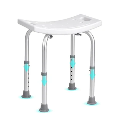 Image de VEVOR Siège de Douche Antidérapant Hauteur Réglable 360 485 mm Tabouret Charge 158,8 kg Chaise en Alu et PE Aide à la pour Personnes Âgées Femmes Enceintes Salle Bain